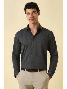 Allen Solly - Men Grey Check Full Sleeves Formal Shirt