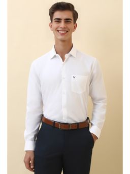 Allen Solly - Men White Solid Full Sleeves Formal Shirt
