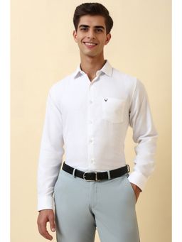 Allen Solly - Men White Textured Full Sleeves Formal Shirt