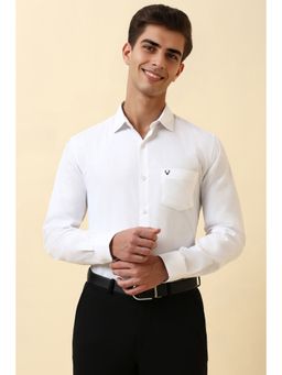 Allen Solly - Men White Textured Full Sleeves Formal Shirt