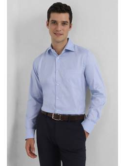Allen Solly - Men Light Blue Solid Full Sleeves Formal Shirt