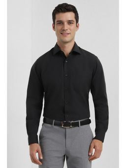 Allen Solly - Men Black Solid Full Sleeves Formal Shirt