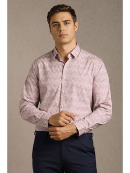 Louis Philippe - Men Pink Printed Full Sleeves Casual Shirt