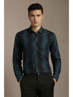 Louis Philippe - Men Blue Printed Full Sleeves Casual Shirt