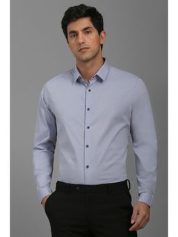 Louis Philippe - Men Light Blue Solid Full Sleeves Casual Shirt
