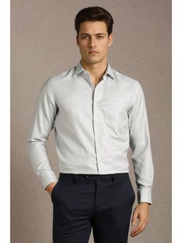 Louis Philippe - Men Grey Check Full Sleeves Formal Shirt