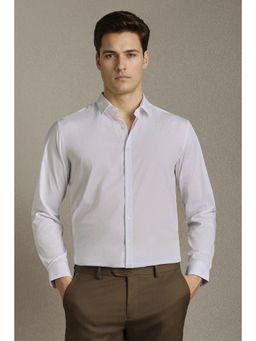 Louis Philippe - Men White Solid Full Sleeves Formal Shirt