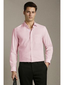 Louis Philippe - Men Pink Solid Full Sleeves Formal Shirt