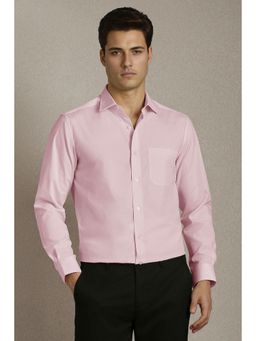 Louis Philippe - Men Pink Solid Full Sleeves Formal Shirt