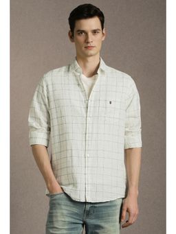 Louis Philippe - Men White Check Full Sleeves Casual Shirt