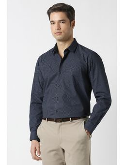 Peter England - Men Blue Nuvo Fit Full Sleeves Formal Shirt