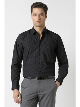 Peter England - Men Black Nuvo Fit Full Sleeves Formal Shirt