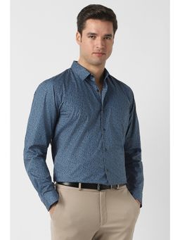 Peter England - Men Blue Nuvo Fit Full Sleeves Formal Shirt