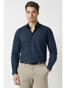 Peter England - Men Navy Regular Fit Full Sleeves Formal Shirt