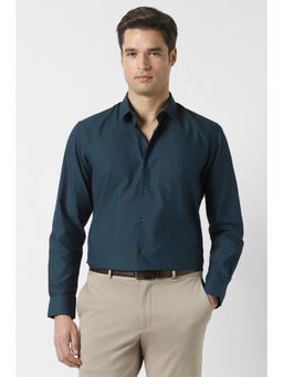 Peter England - Men Blue Nuvo Fit Full Sleeves Formal Shirt