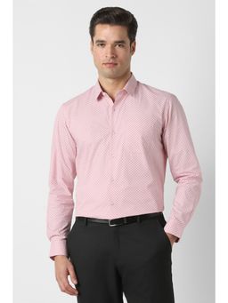 Peter England - Men Pink Slim Fit Full Sleeves Formal Shirt