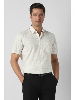 Peter England - Men White Nuvo Fit Half Sleeves Formal Shirt