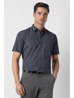 Peter England - Men Black Regular Fit Half Sleeves Formal Shirt