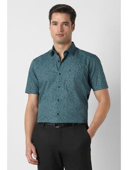 Peter England - Men Blue Nuvo Fit Half Sleeves Formal Shirt