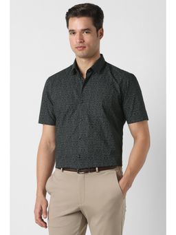 Peter England - Men Black Nuvo Fit Half Sleeves Formal Shirt