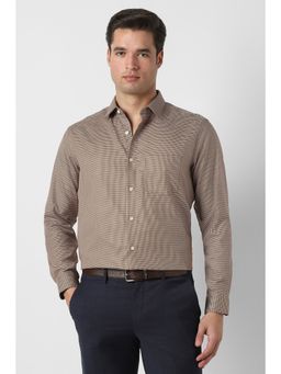 Peter England - Men Brown Regular Fit Full Sleeves Formal Shirt