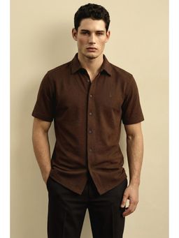 Simon Carter - Brown Waffle Knit Shirt