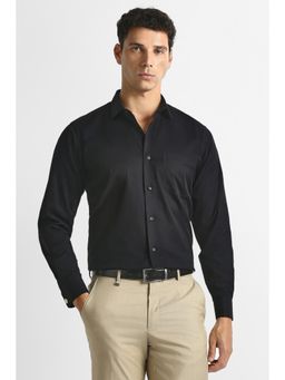 Van Heusen - Men Black Textured Full Sleeves Formal Shirt
