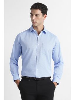 Van Heusen - Men Light Blue Printed Full Sleeves Formal Shirt