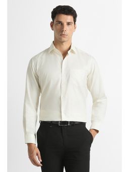 Van Heusen - Men White Textured Full Sleeves Formal Shirt