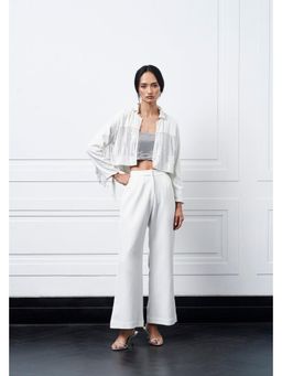 Kay Kay BY KKHUSHI SAHAII - Tora White Lycra Plain Co-Ord Set