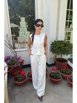 HOUSE OF SAL - White Signature Double Breasted Top and Pant