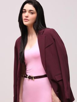 VERO MODA - Maroon Buckle Belt