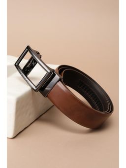Louis Philippe - Men Brown Solid Leather Formal Belt