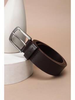 Peter England - Men Brown Textured Leather Belt