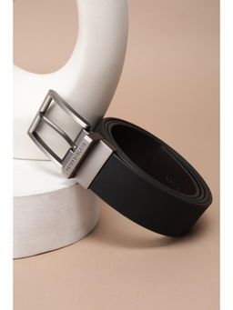 Peter England - Men Black Solid Leather Belt