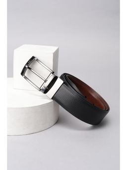 Van Heusen - Men Black Textured Formal Belt
