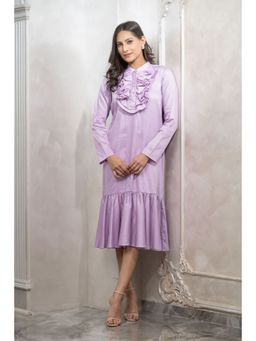 Label Swish - Bloom Lavender Cotton Frill Midi Dress