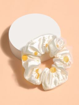 ToniQ - Daisy Satin and Tulle Double Layered Scrunchie For Women