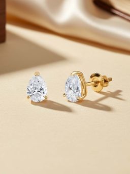 Ornate Jewels - 18K Gold 1.36 Carat Pear Lab Grown Diamond Dewdrop Daze Stud Earrings