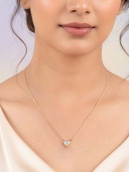 Ornate Jewels - 18K Gold 0.44 Carat Lab Grown Diamond Solitaire Heart Necklace