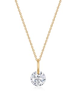 Ornate Jewels - 9K Gold 0.46 Carat Round Lab Grown Diamond Solitaire Necklace