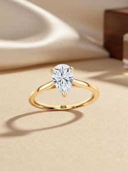 Ornate Jewels - 9K Gold 1.51 Carat Pear Lab Grown Diamond Solitaire Engagement Ring