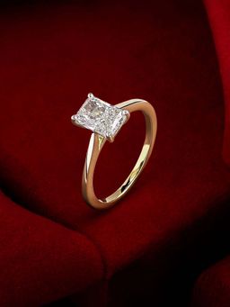 Ornate Jewels - 18K Gold 1.01 Carat Radiant Lab Grown Diamond Solitaire Engagement Ring