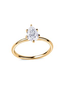 Ornate Jewels - 9K Gold 1.50 Carat Pear Lab Grown Diamond Solitaire Ring