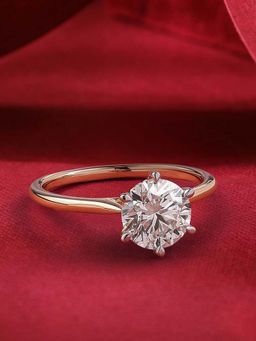 Ornate Jewels - 9K Gold 1.05 Carat Round Lab Grown Diamond Solitaire Ring