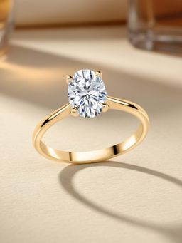 Ornate Jewels - 18K Gold 1.51 Carat Oval Lab Grown Diamond Luxury Solitaire Ring