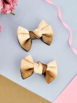 Silvermerc Designs - Shaded Beige Bow Hair Accessory (Set of 2)
