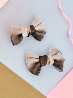 Silvermerc Designs - Grey Shaded Bow Hair Pin (Set of 2)
