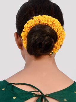 Silvermerc Designs - Bright Yellow Gajra Hair Accessory Set