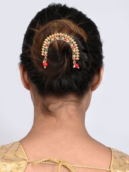 Silvermerc Designs - Gold Plated Multi Ethnic Wedding Hair Bun Pin
